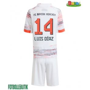 Bayern Munich Luis Diaz #14 Bortaställ Barn 2025-26 Kortärmad (+ Korta byxor)